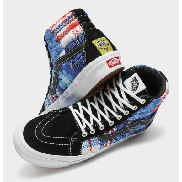 NEW Vans Spongebob Sandy Liang Sk8-Hi 38 DX Shoes Patchwork 8.5 Women / 7 Men - Picture 1 of 16